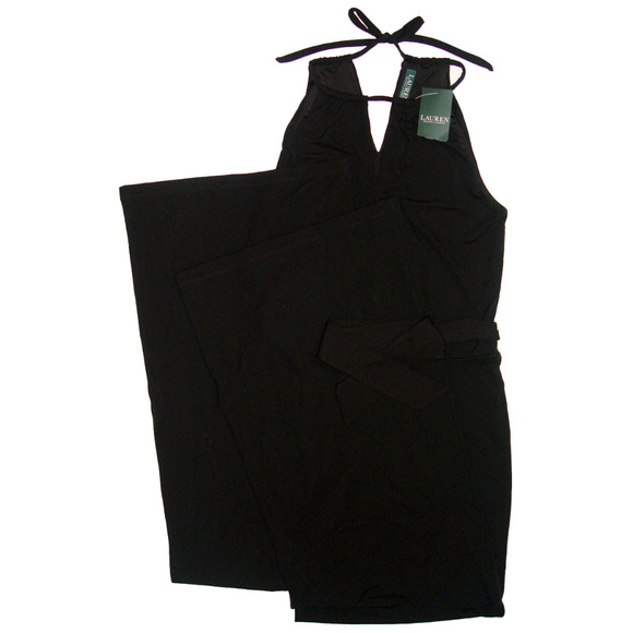 LRL Super Wide Leg Keyhole Jersey Jumpsuit NWT - Picture 3 of 3